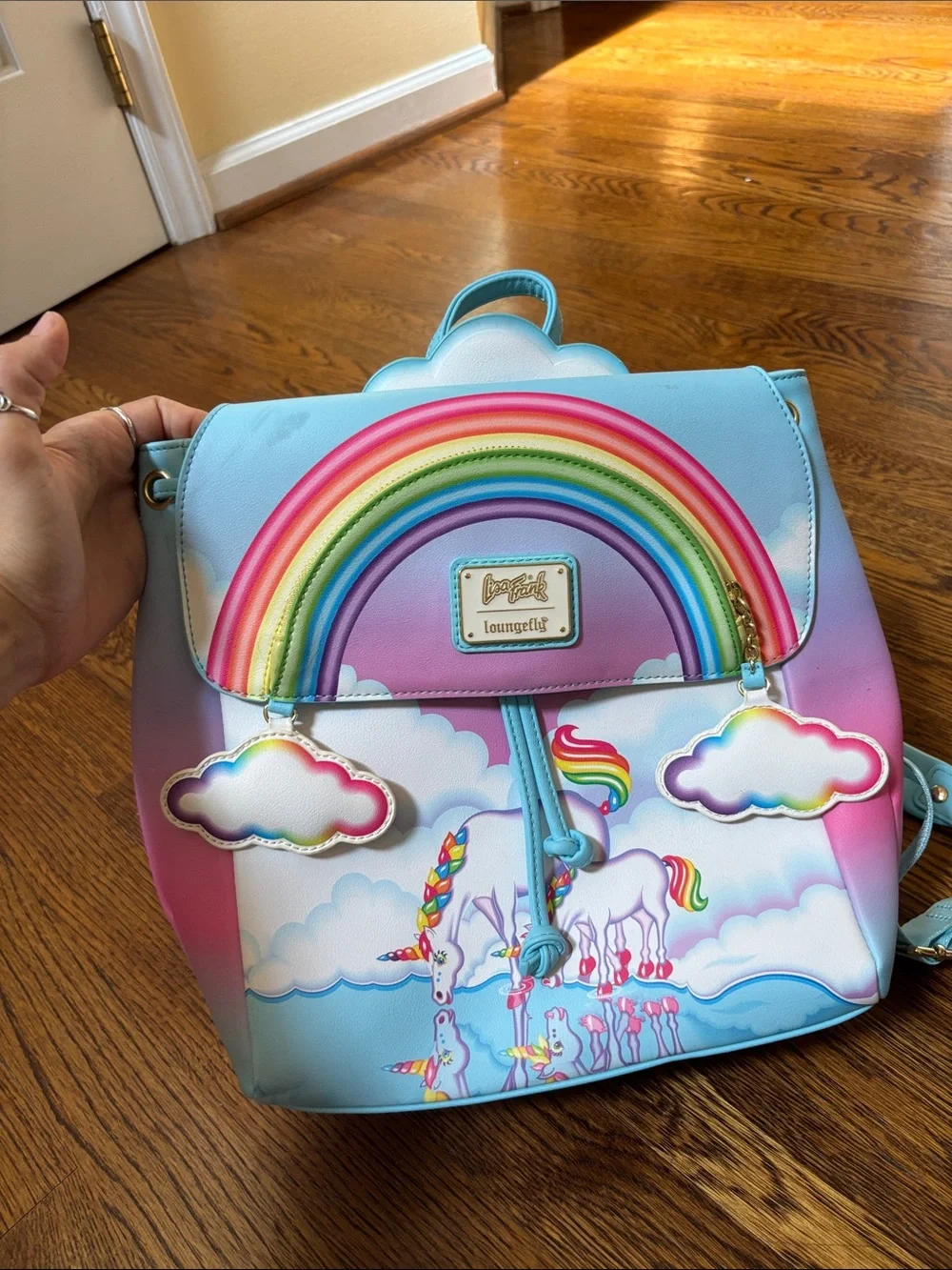 Loungefly Pastel Rainbow Unicorn Mini Backpack - Blue, Pink, Purple Lisa Frank